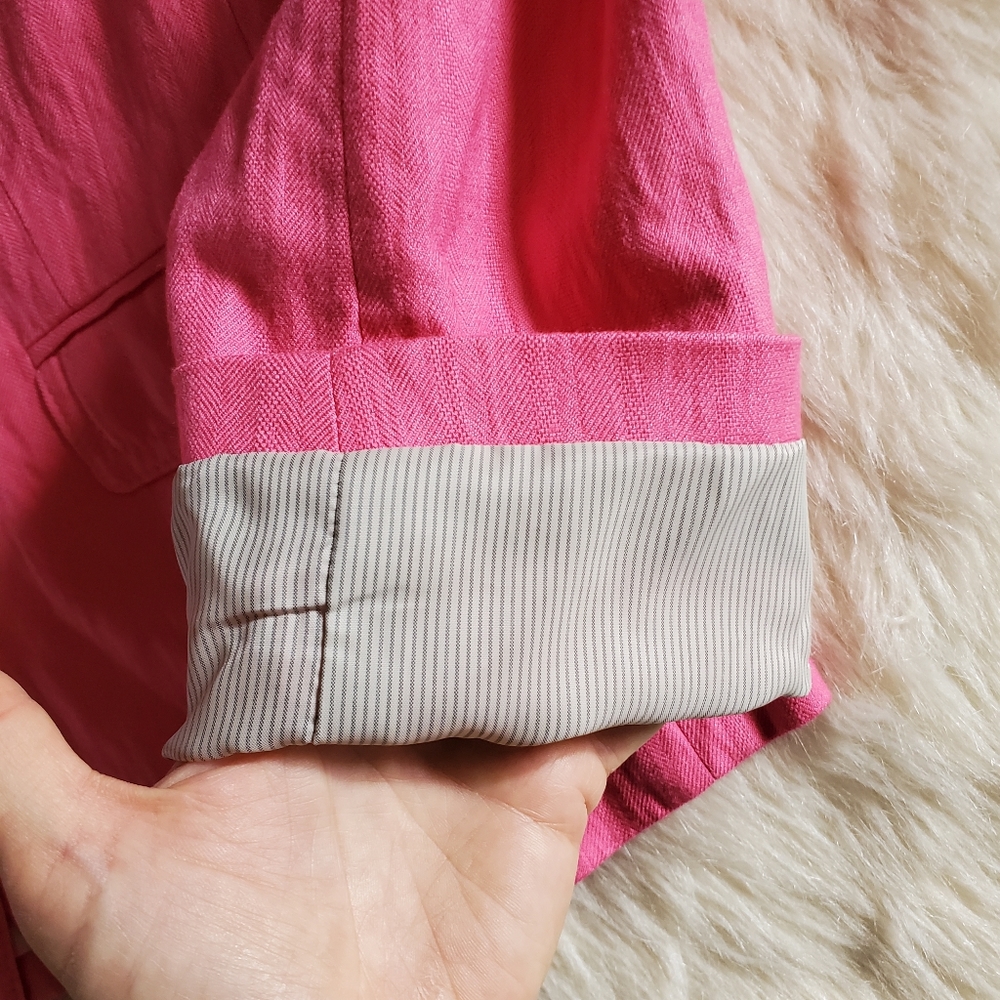 J. Crew Schoolboy Herringbone Pink Blazer Size 8 Tall NWT - Picture 11 of 16